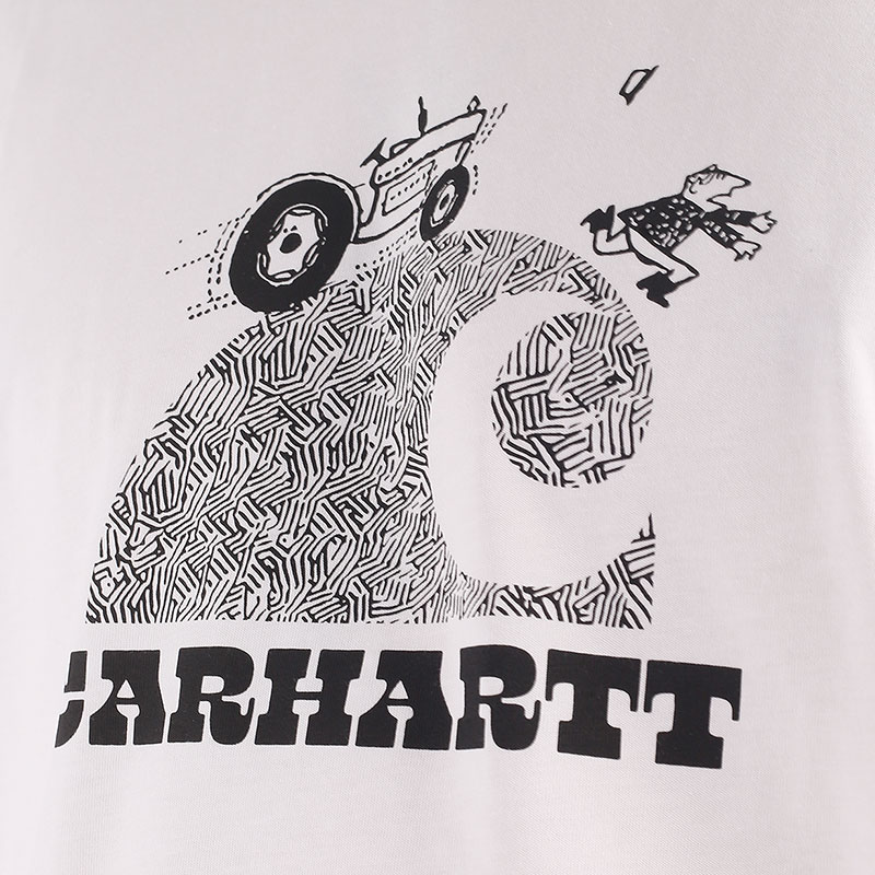 мужская белая футболка Carhartt WIP S/S Harvester T-Shirt I032078-white - цена, описание, фото 2